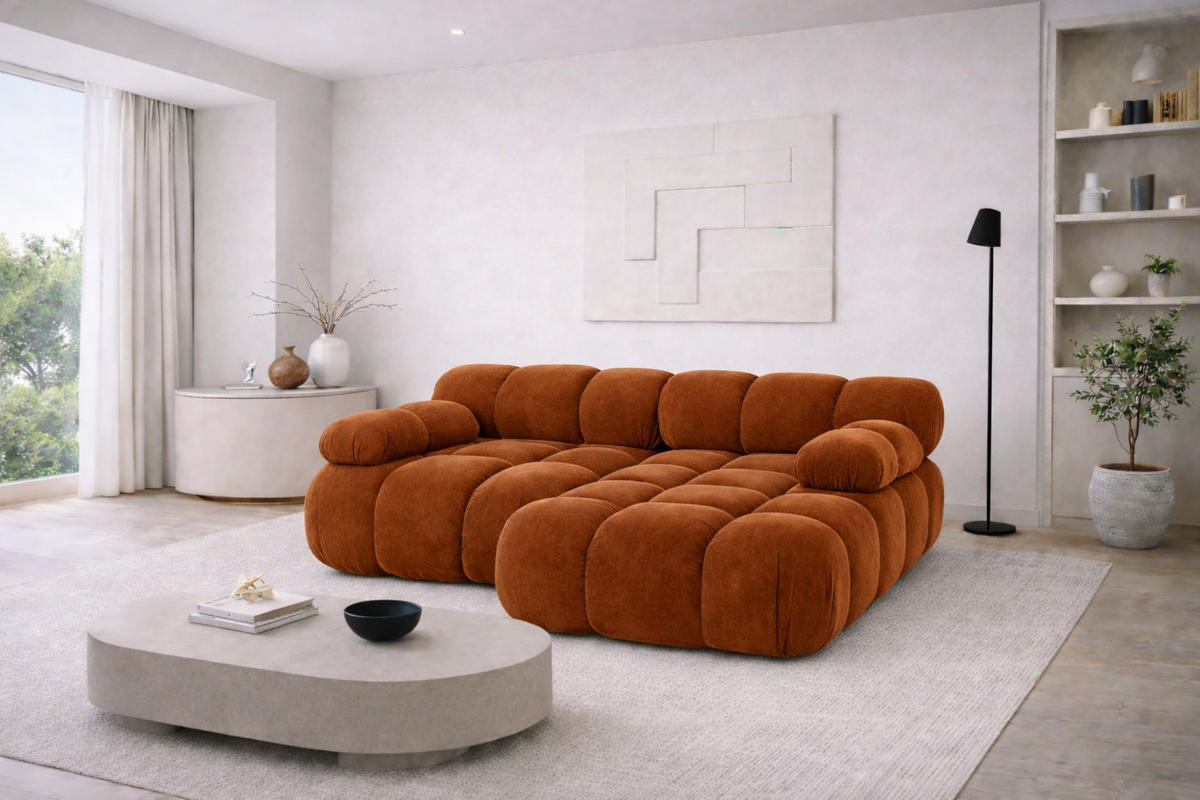ECKSOFA L-form Mini Modular, Veloursstoff Salvador, Dunkelbraun, Rechts, Selia - Dunkelbraun, Holz (190/160cm) - Kaiser Möbel