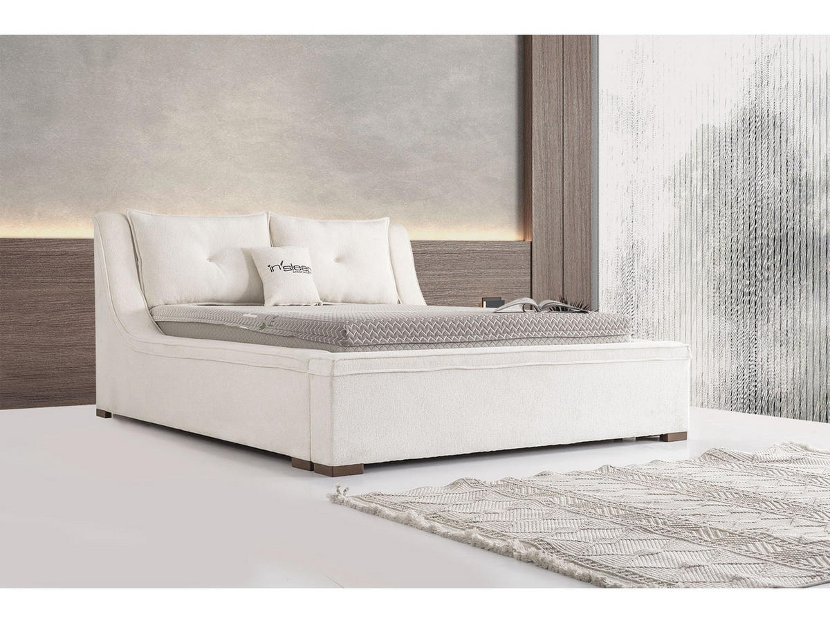 POLSTERBETT Orion 120x200 Creme - Creme, Textil/Metall (120/200cm) - Villa Möbel