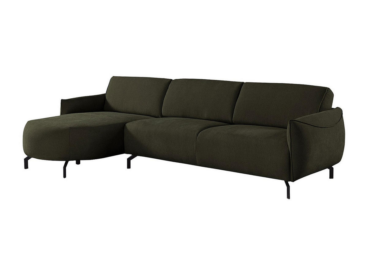 SOFA - 5 Personen - stoff - grün Feriona - Grün, Textil/Metall (295/84/150cm) - Vente-Unique