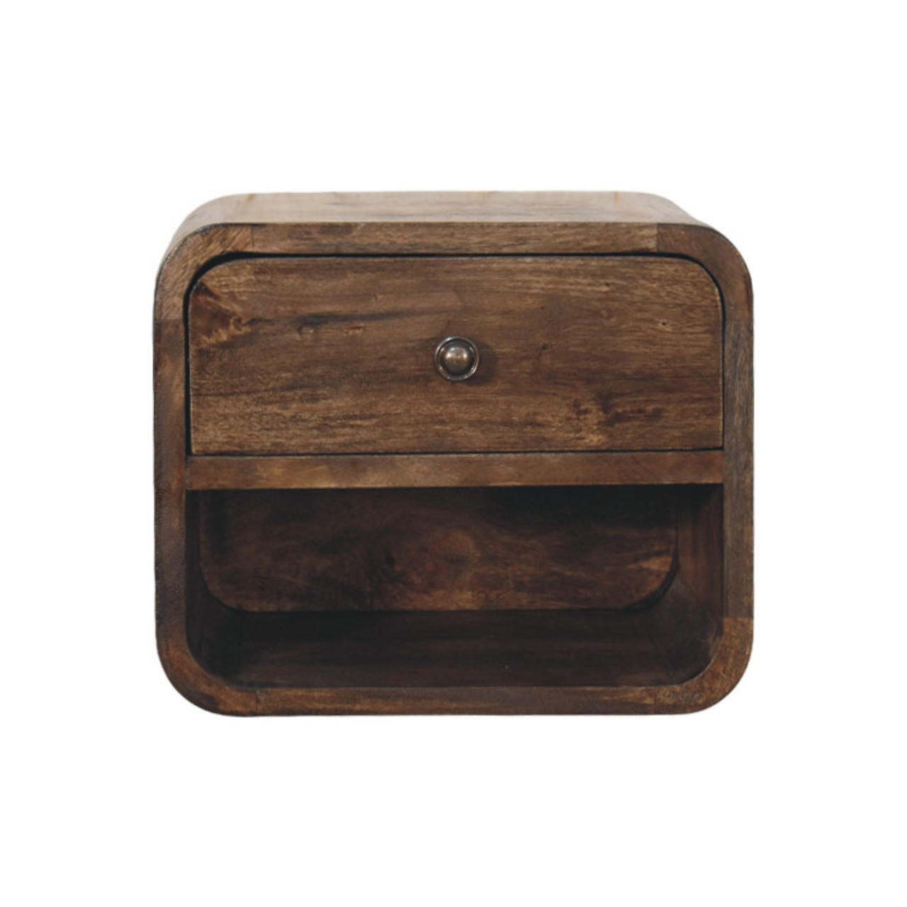 Artisan Furniture NOČNÍ STOLEK Split, 1 zásuvka, 1 otevřená přihrádka, severské nohy, tmavě hnědý