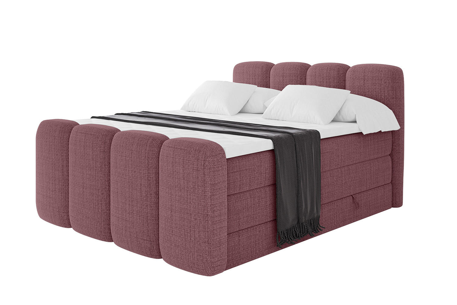 BOXBETT mit Matratze H3|H4 und Lattenrost - NINA-Z KING - 120x200 cm Aragon - Altrosa - Pink, Holzwerkstoff (120/200cm)