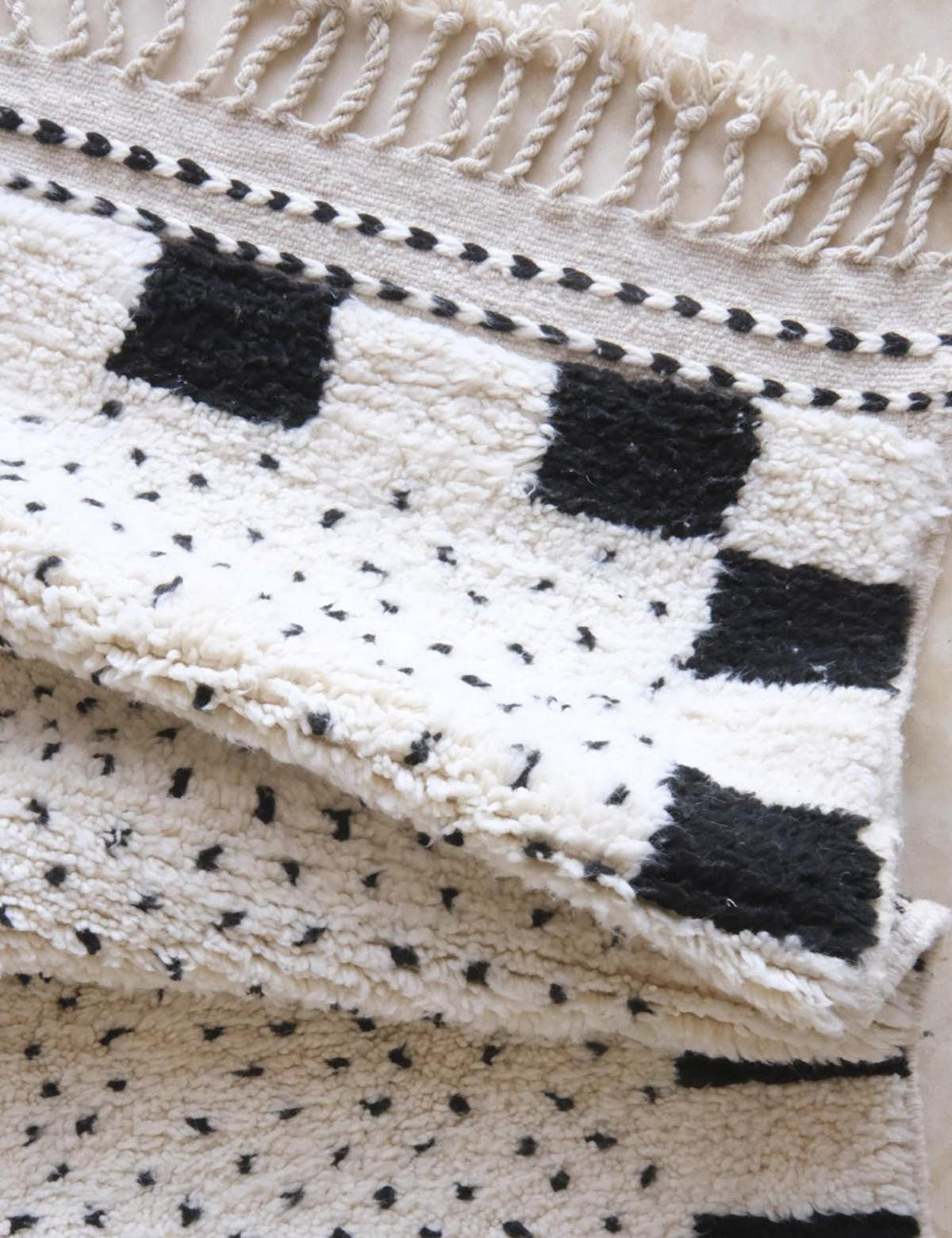 BERBERTEPPICH grafisch Wolle 218x 322 cm - Weiß, Naturmaterialien (218/322cm) - AFK Living