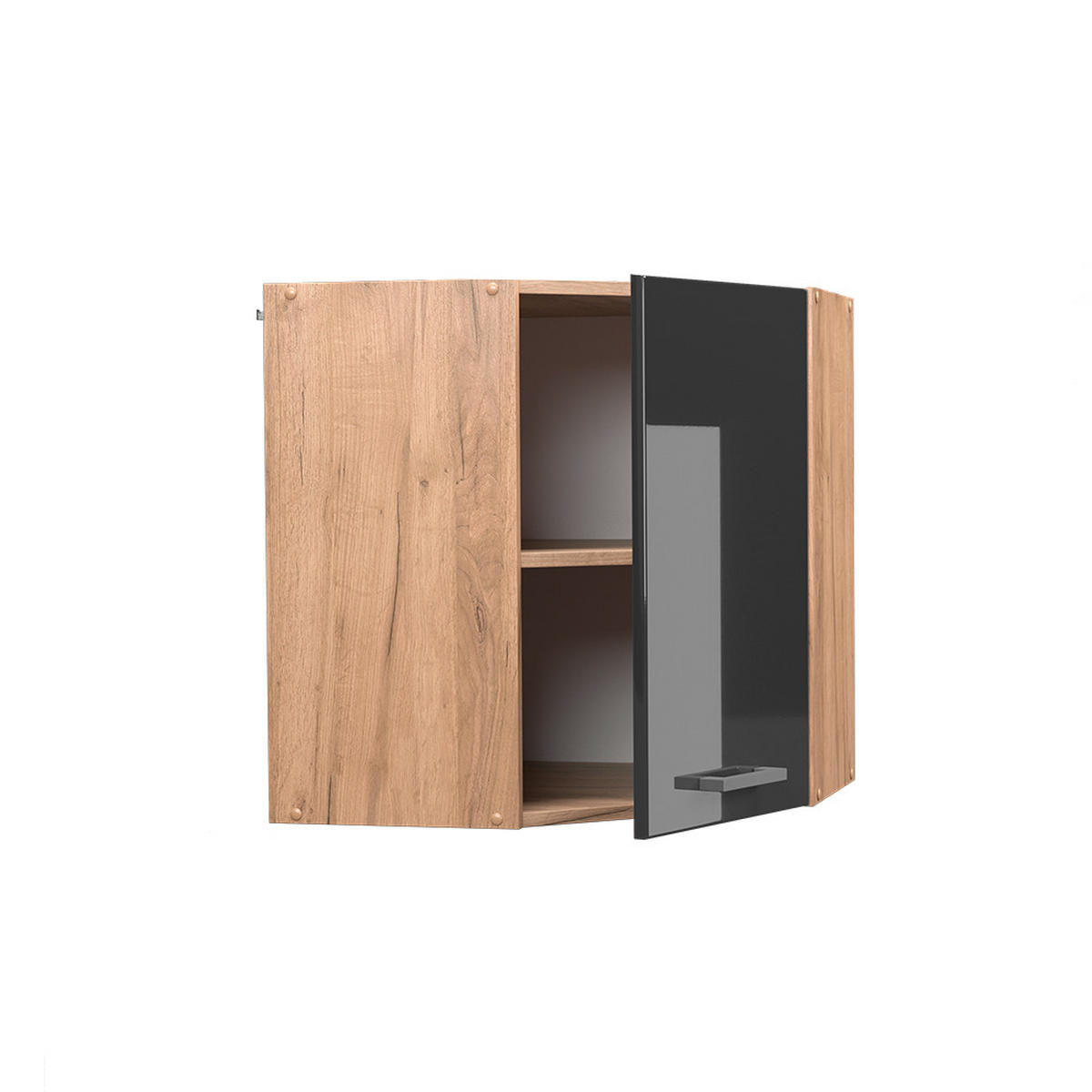 ECKHÄNGESCHRANK R-Line Anthrazit Hochglanz 57 cm - Honigeiche/Schwarz Hochglanz, Holzwerkstoff (57/60/34.1cm) - Vicco