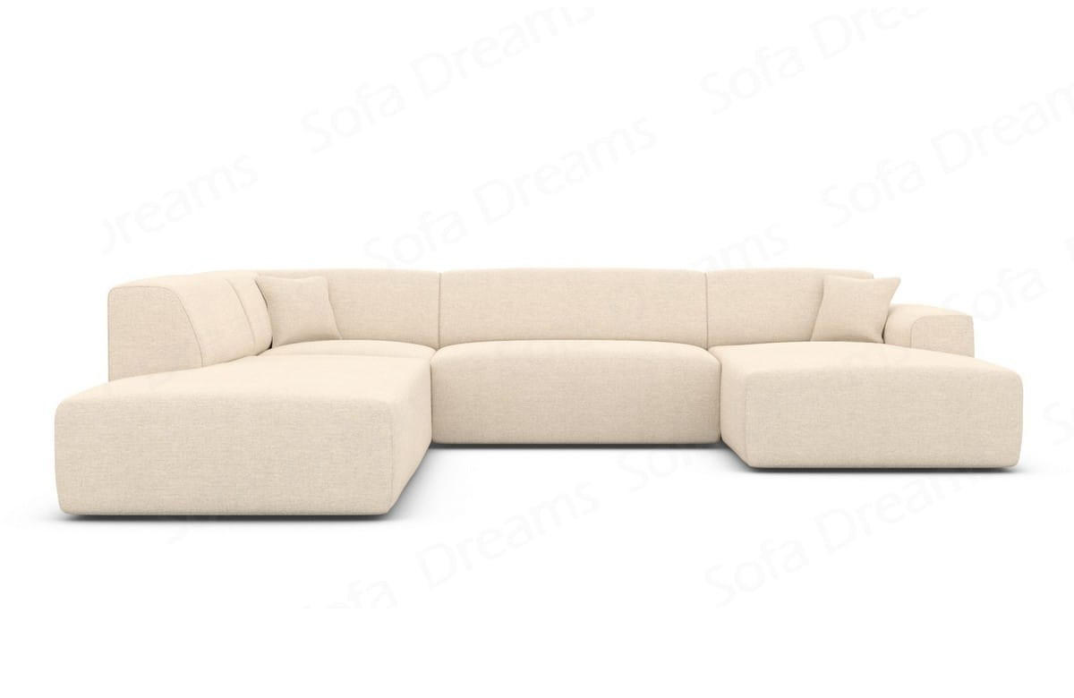 WOHNLANDSCHAFT Genova Beige Strukturstoff - Beige, Kunststoff (326/70/263cm)