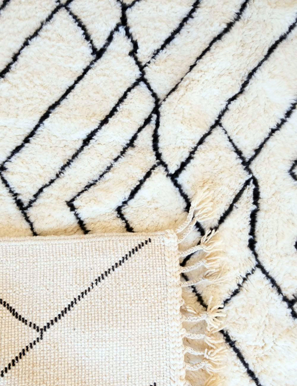BERBERTEPPICH aus Marokko abstrakt aus Wolle 140x 200 cm - Beige, Naturmaterialien (140/200cm) - AFK Living