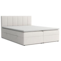 BOXBETT LISA mit Bettkästen H2/H3 Matratze 180 x 200 cm - Beige, Holzwerkstoff (180/200cm) - VENASI MÖBEL