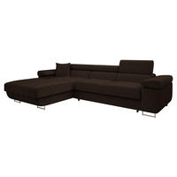 ECKSOFA Torezio Mini Cord, Seite: Links - Nussbaumfarben, Holz/Textil (280/170cm) - MIRJAN24