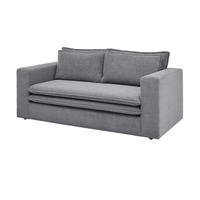 SOFA grau Cord, Couch 2-Sitzer 180 cm - Beige/Grau, Holz/Textil (180/83/91cm) - Furn.Design