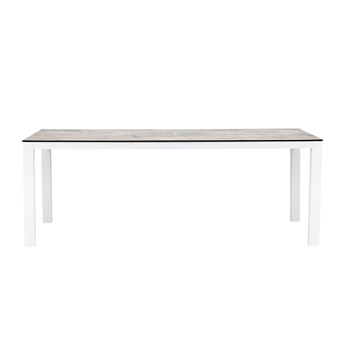 GARTENTISCH - Grau - Aluminium - 100 x 75 x 205 cm - Weiß/Grau, Metall (205/100/75cm) - home24