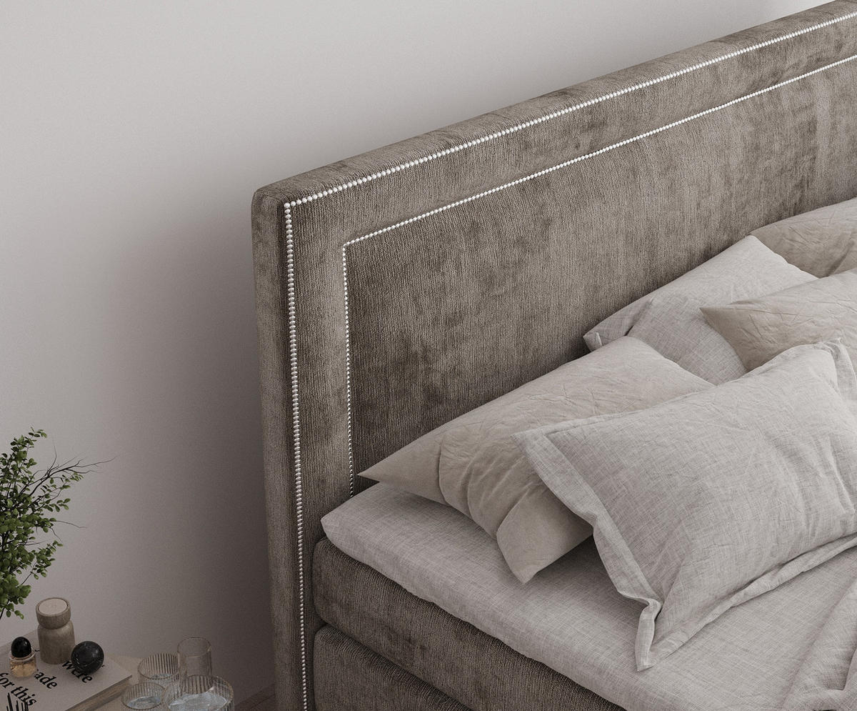 BOXSPRINGBETT Luxora Braun 200/200 cm - Schwarz/Braun, Holz/Holzwerkstoff (200/200cm) - Maison de Reve