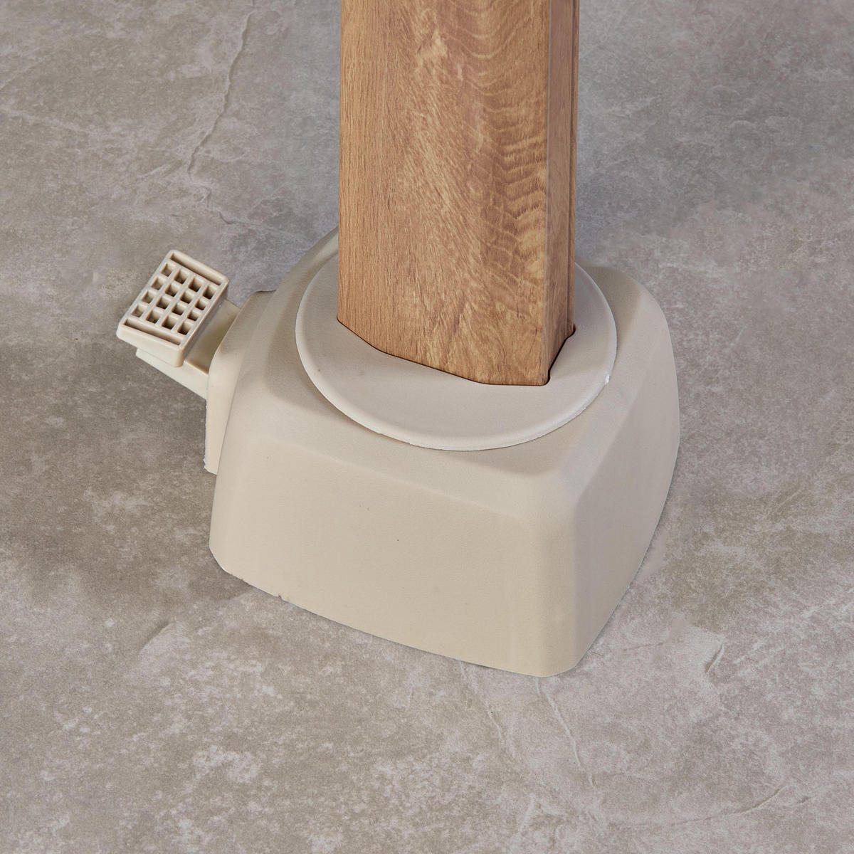 AMPELSCHIRM quadratisch 3 x 3 m Challenger T² Premium 360° kippbar natur/teak - Creme, Metall (300/300cm) - Platinum