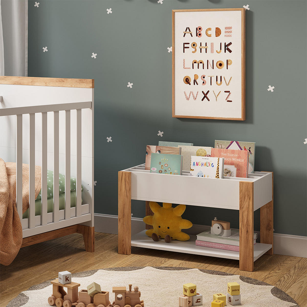 KINDERREGAL Malia Weiß/Artisan 80 x 46 cm - Weiß, Holzwerkstoff (80/46/37cm) - VitaliSpa