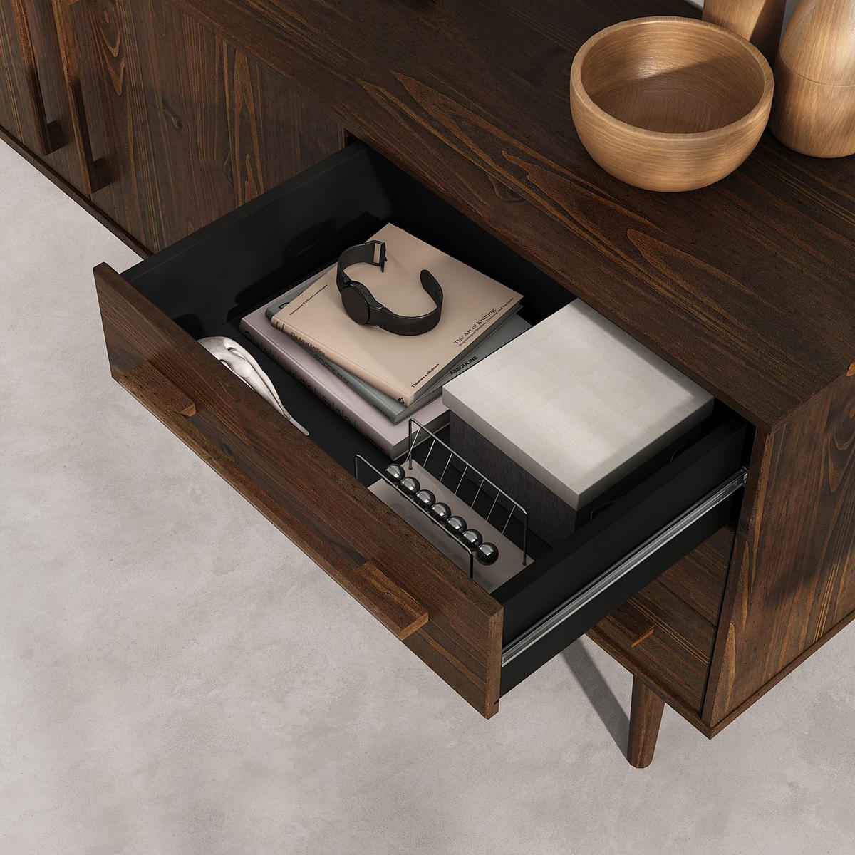 SIDEBOARD TECCA - Nussbaumfarben, Holz (170/71/41cm) - IDIMEX