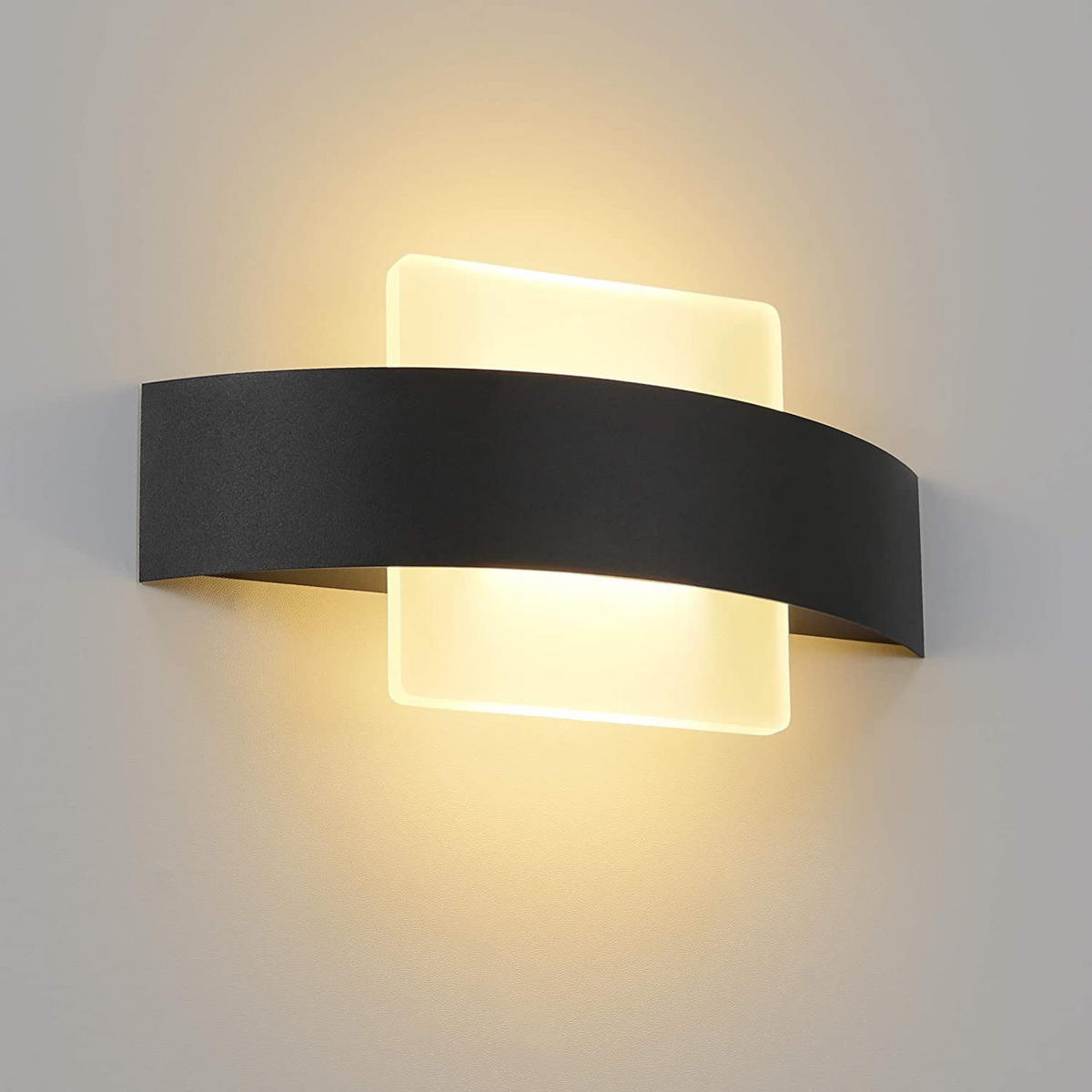 LED-WANDLEUCHTE Luminance 23.5/12/5 cm - Schwarz, Metall (12/5/23.5cm) - ZMH