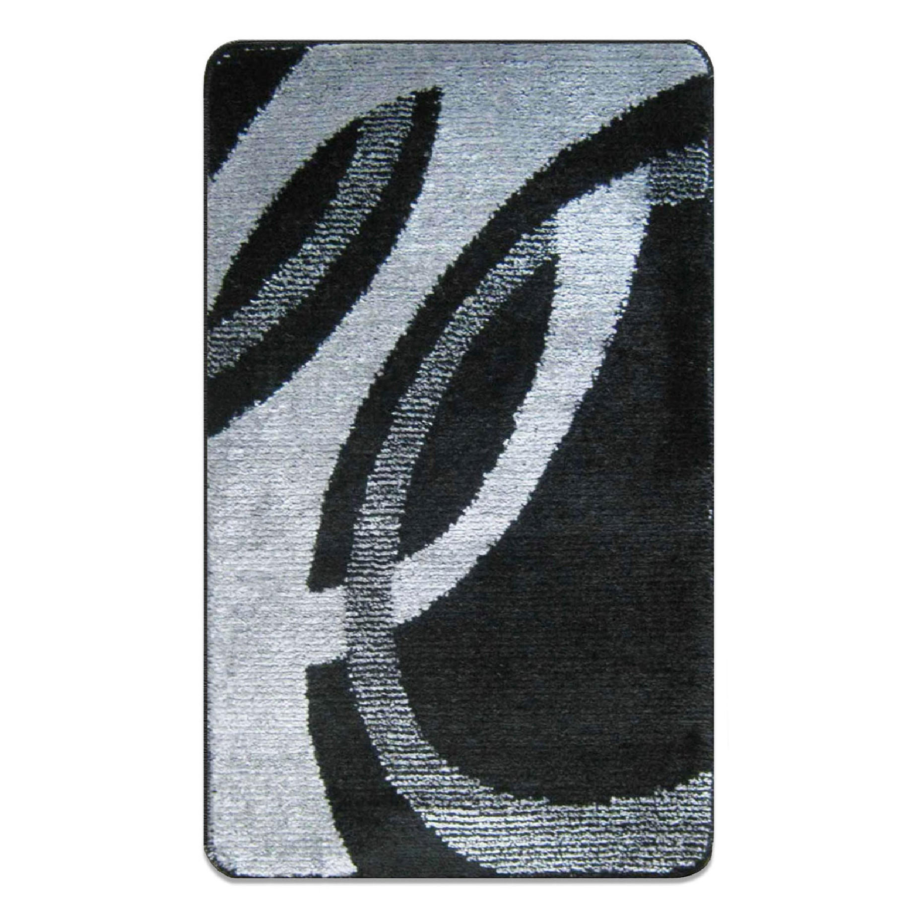 BADEMATTE 80/200cm SCHWARZ-GRAU - Schwarz, Textil (80/200cm) - ROLFNERS