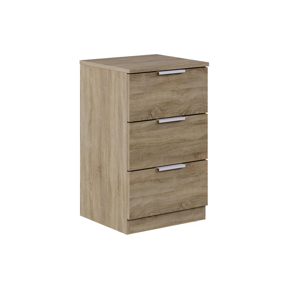 NACHTTISCH Fino Sonoma 37.6 x 61.8 cm mit 3 Schubladen - Sonoma Eiche, Holzwerkstoff (37.6/61.8/35cm) - Vicco