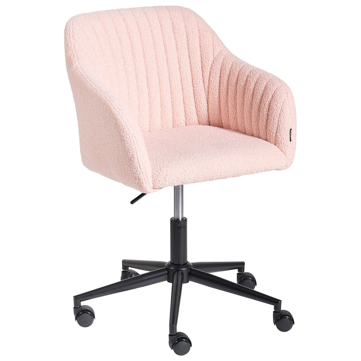 SCHREIBTISCHSTUHL Bouclé Pastellrosa Venice - Pink, Textil (64/79/64cm) - Beliani