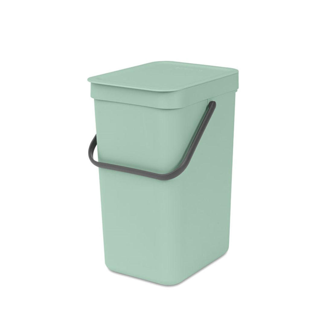 MÜLLEIMER Mit Stay Open Deckel 12 Liter 35 x 20 x 24,9 cm Kunststoff Jade - Grün, Kunststoff (20/35/24.9cm) - PROREGAL
