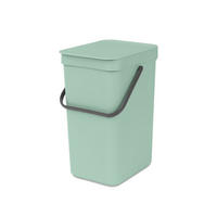 MÜLLEIMER Mit Stay Open Deckel 12 Liter 35 x 20 x 24,9 cm Kunststoff Jade - Grün, Kunststoff (20/35/24.9cm) - PROREGAL