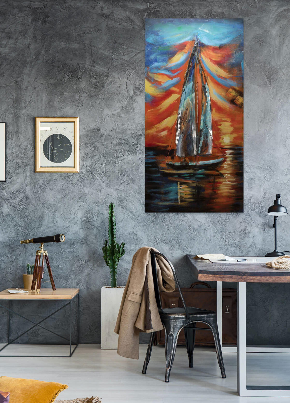 METALLBILD Bunt 60/120 cm - Multicolor, Metall (4.82/120cm) - KUNSTLOFT