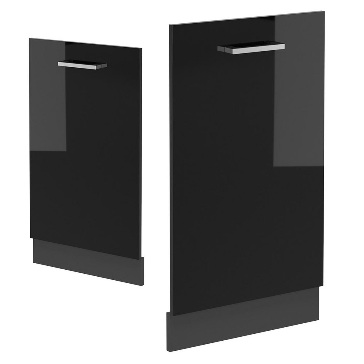 GESCHIRRSPÜLBLENDE R-Line Schwarz Hochglanz 45 cm ohne Arbeitsplatte - Schwarz Hochglanz/Anthrazit, Holzwerkstoff (45/81.8/1.6cm) - Vicco