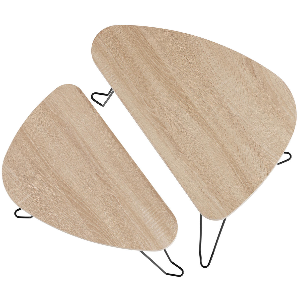 BEISTELLTISCHE 2er Set Richmond,stapelbar,Industrial Holz hell - Naturfarben, Holzwerkstoff (60/38/48cm) - tectake