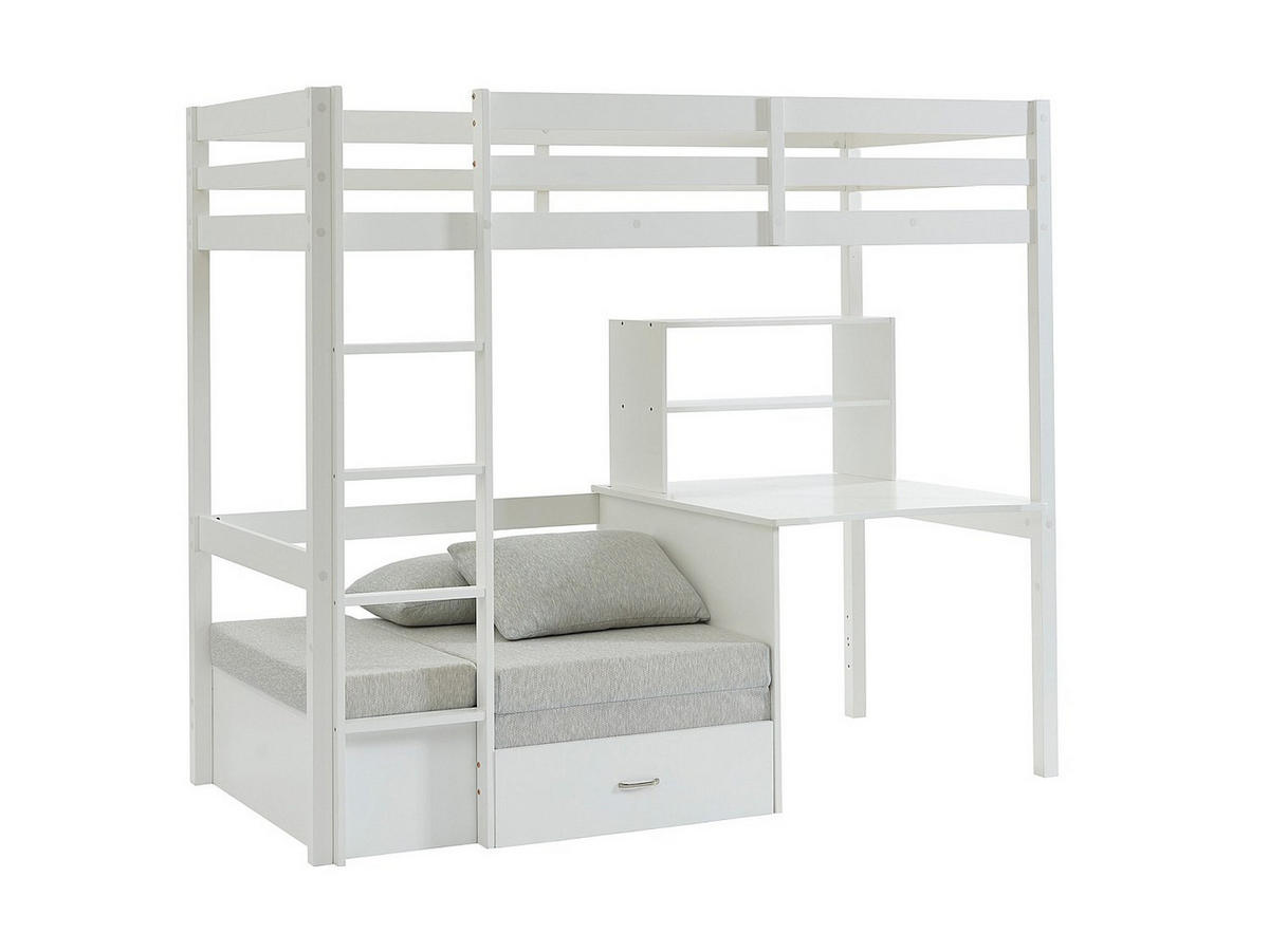 HOCHBETT - 1 -Sitzer - Kiefer - weiß - GOLIATH - Weiß, Holz (96.8/207.8cm) - Vente-Unique