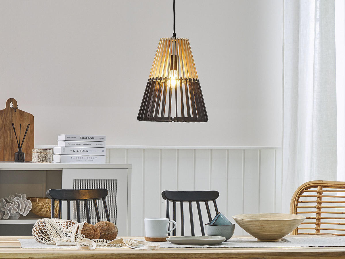 HÄNGELEUCHTE Cavalla 30/30/35 cm - Schwarz, Holzwerkstoff (30/30/35cm) - Beliani