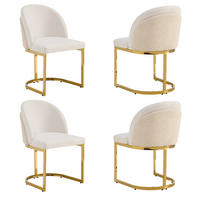 STUHL-SET DE-35875 4 Stück mit Goldbeinen Beige - Beige, Metall (52/85/59cm) - ComfortXL