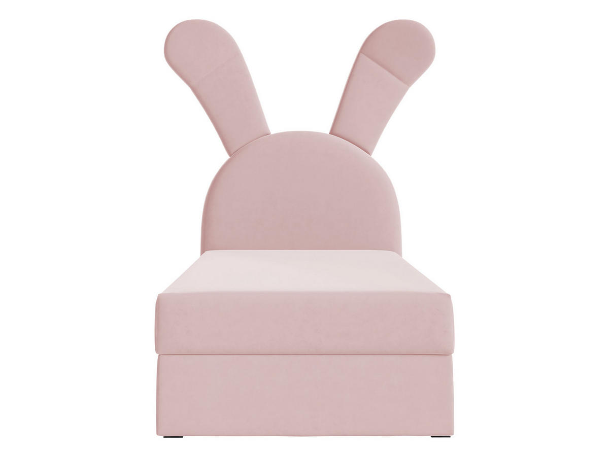BOXBETT Bunny Light, Seite: Links - Hellrosa/Schwarz, Holz/Textil (100/200cm) - MIRJAN24