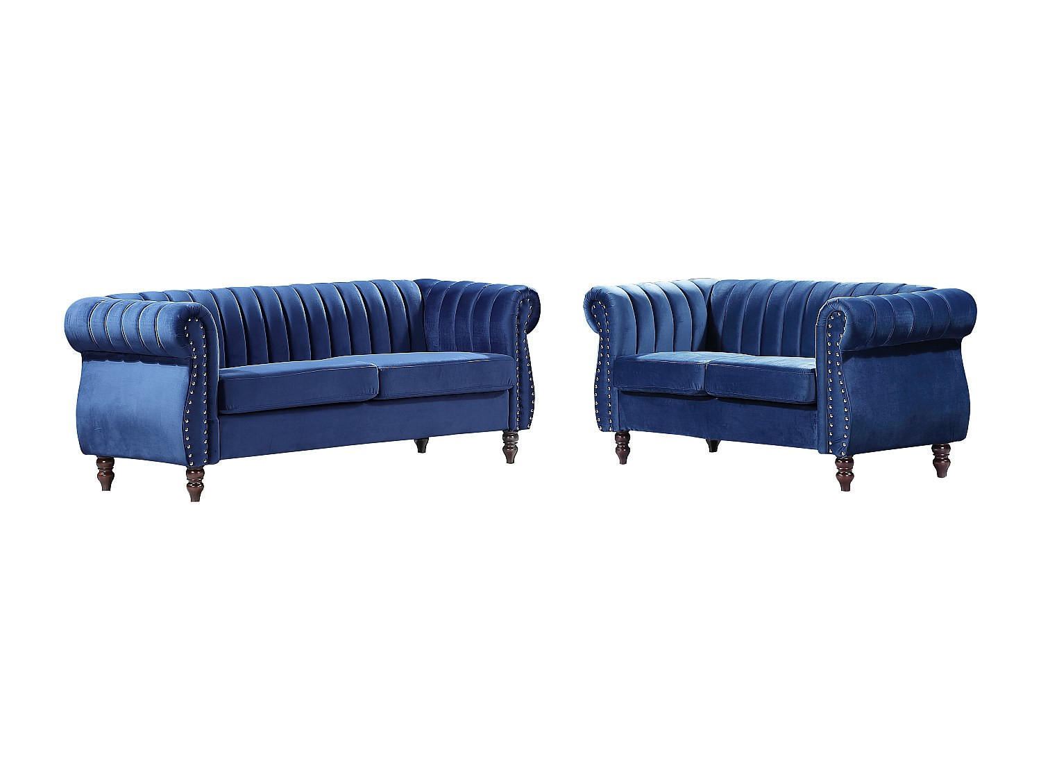 Vente-Unique Couchgarnitur Blau 195x77x78 cm