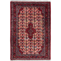 ORIENTTEPPICH handgeknüpft Assadabad Beige, Rot 99/67 cm Schurwolle - Beige/Rot, Textil (67/99cm) - Looma