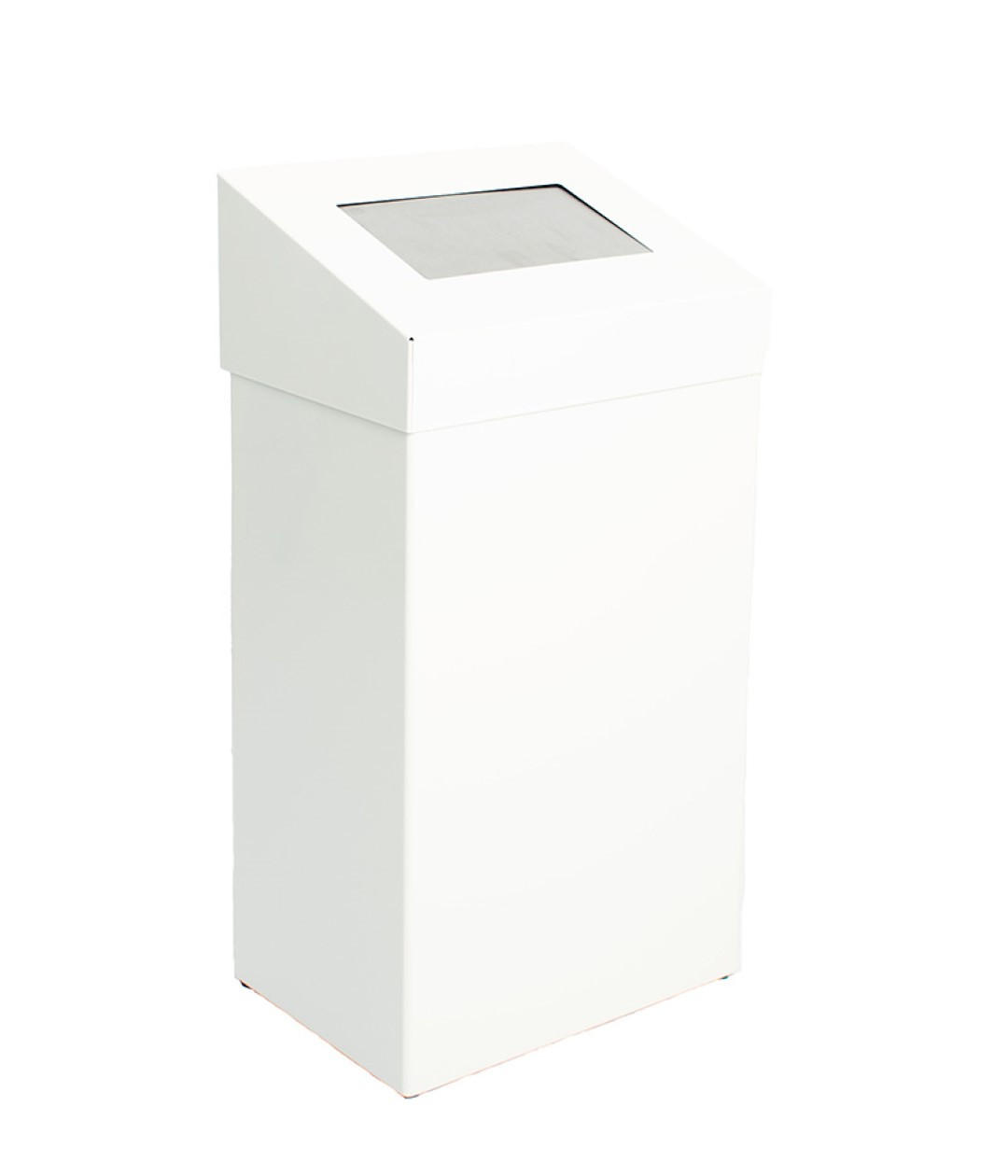 MÜLLEIMER Robuster Mit Pushdeckel 50 Liter 68 x 38 x 25 cm Aluminium Weiß - Weiß, Metall (38/68/25cm) - PROREGAL