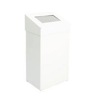MÜLLEIMER Robuster Mit Pushdeckel 50 Liter 68 x 38 x 25 cm Aluminium Weiß - Weiß, Metall (38/68/25cm) - PROREGAL