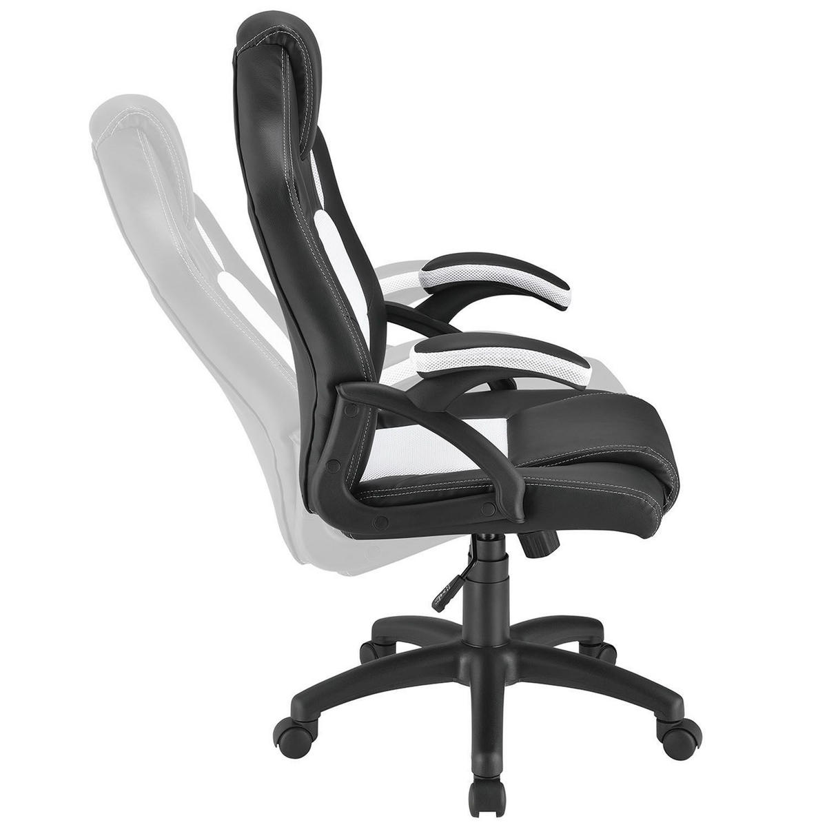 SCHREIBTISCHSTUHL Montreal weiß - Weiß, Textil (47/111/52cm) - Juskys