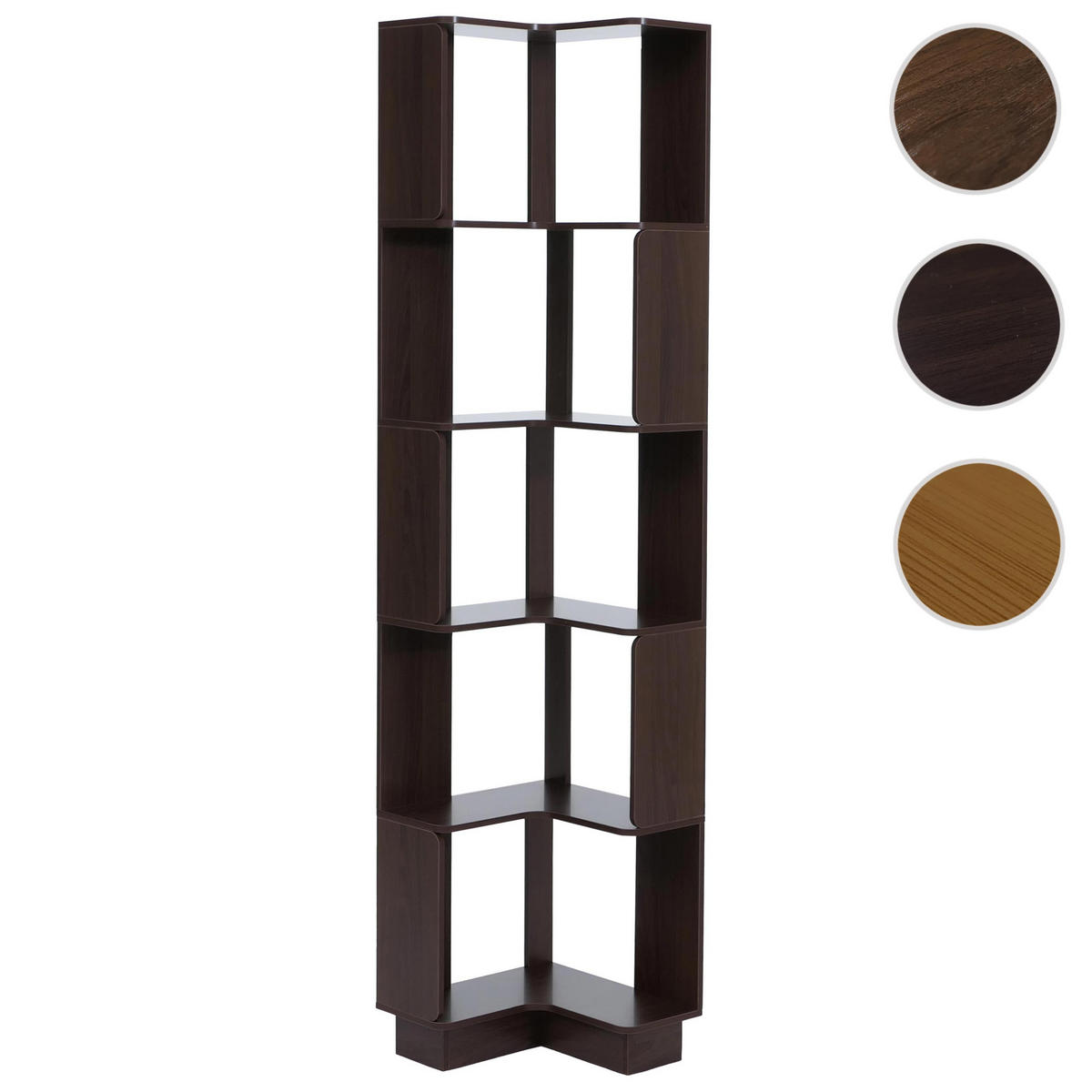 KOTNI KNJIŽNI REGAL Dekor oreh - barva oreha, les (40/175/40cm) - MCW