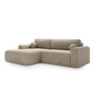ECKSOFA Aurora Beige, mit Schlaffunktion in Vena Stoff, linke seite - Beige, Holzwerkstoff/Textil (257/177cm) - Bettso