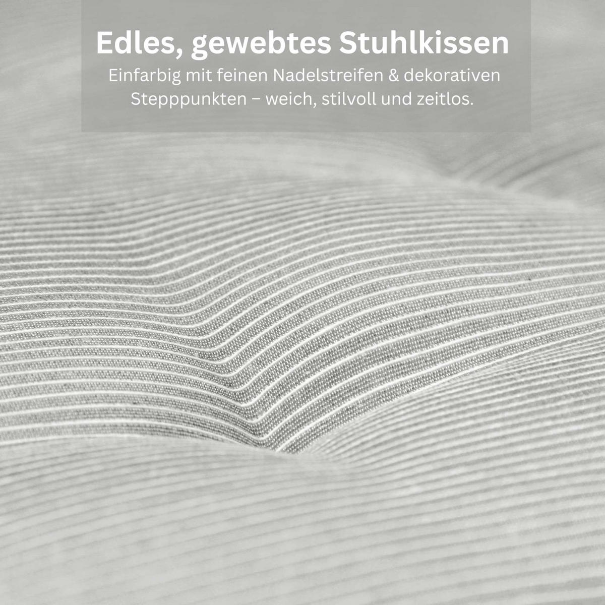 SITZKISSEN 2er Set Needlestripe grau - 40x40 cm - Grau, Textil (40/40/3cm) - Esprit