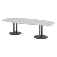 KONFERENZTISCH mittel KT28 130/280/74 cm in Grau/Säule in Graphitfarben - Graphitfarben/Grau, Holzwerkstoff (130/280/74cm) - bümö