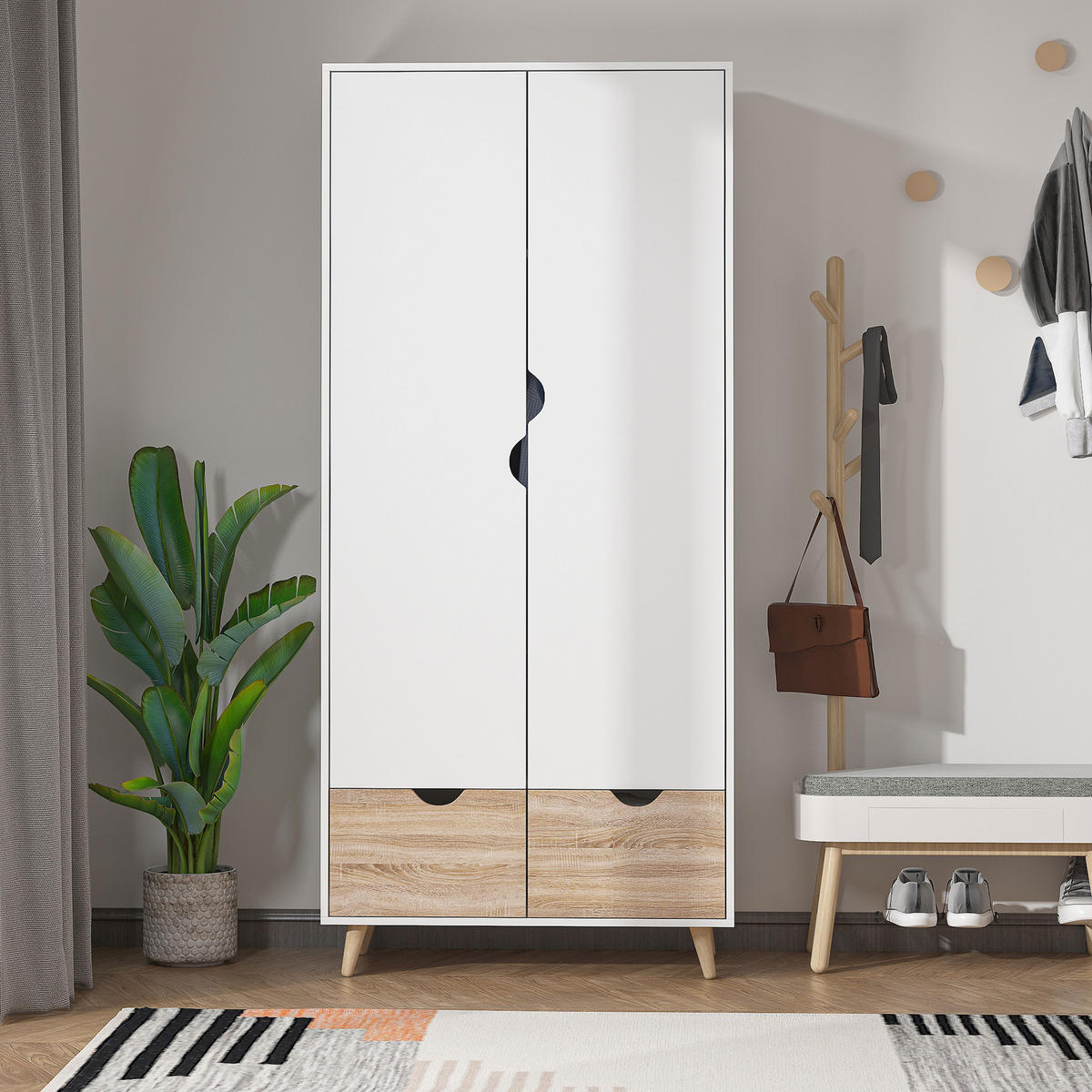 KLEIDERSCHRANK Multicolor 1 Stück - Multicolor, Holzwerkstoff (40/180/80cm) - GiPP