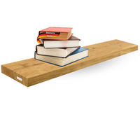 WANDREGAL Holz schwebend KYLO Eichenholz Massiv 120x22x4 cm - Braun, Holz (120/4/22cm) - DELUKE