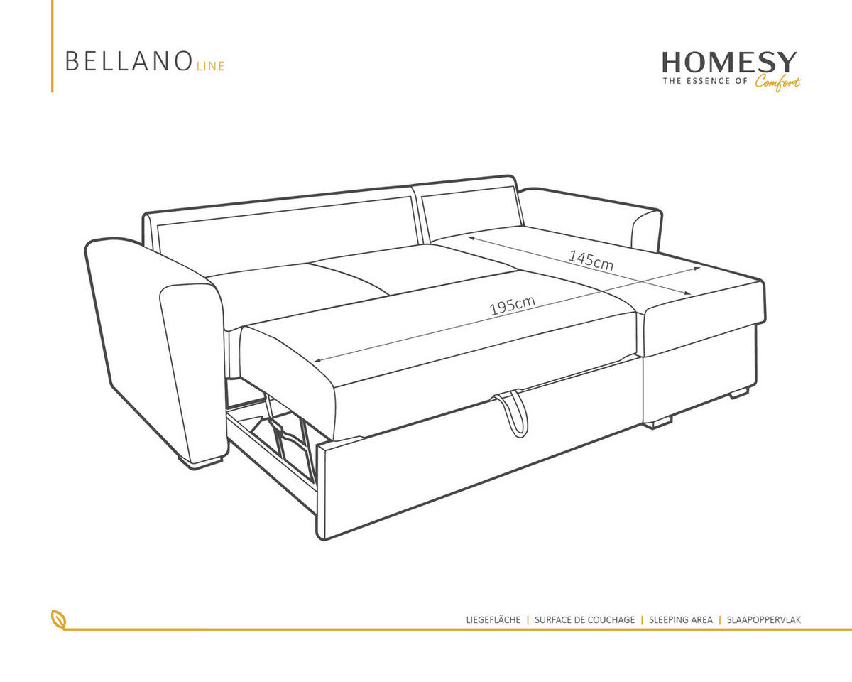 ECKSOFA Bellano Ecksofa L-Form - links oder rechts montierbar, dunkelgrau - Dunkelgrau, Holz (243/156cm) - Homesy