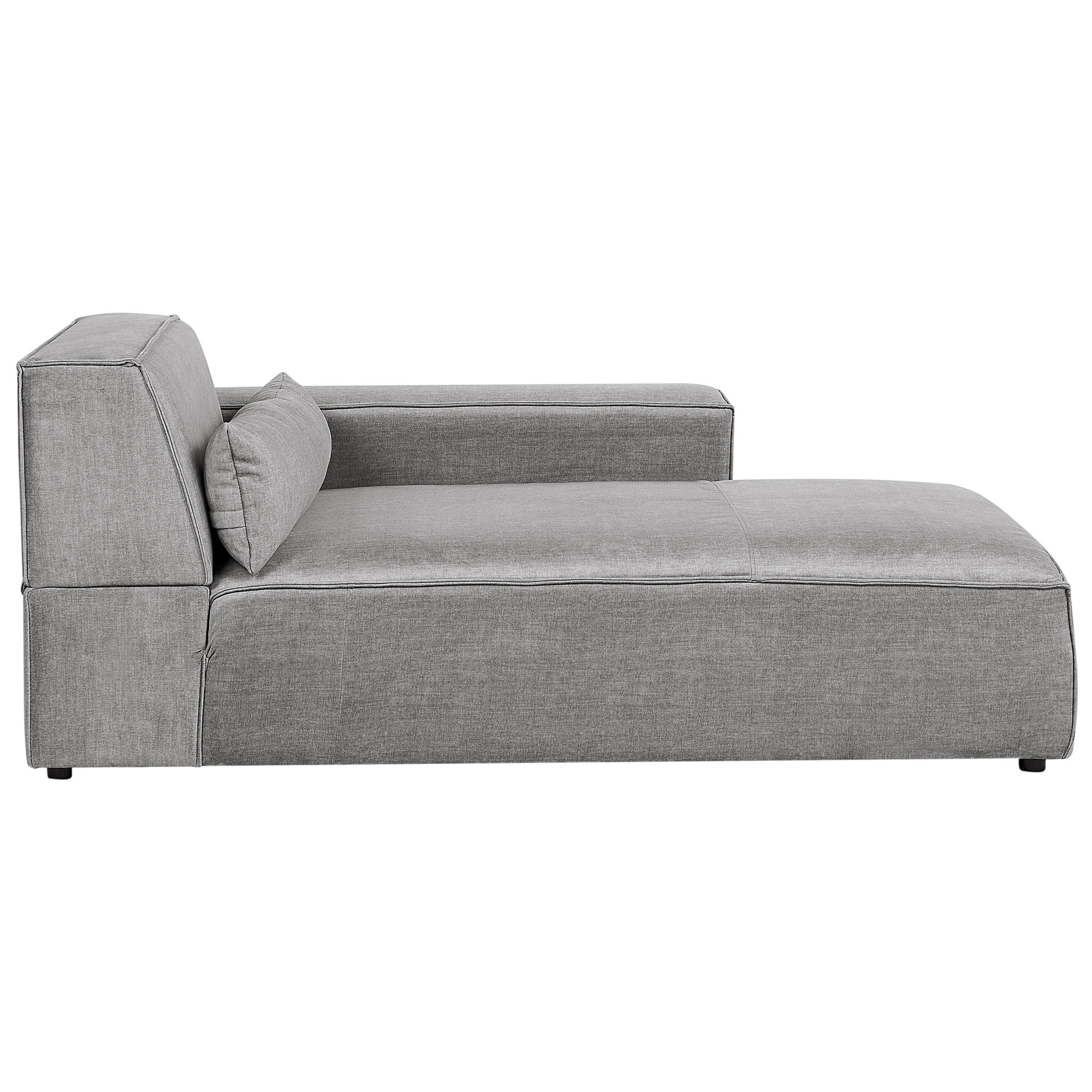CHAISELONGUE-LINKSSEITIGE Stoff Grau Hellnar - Dunkelgrau/Grau, Textil (102/70/176cm) - Beliani