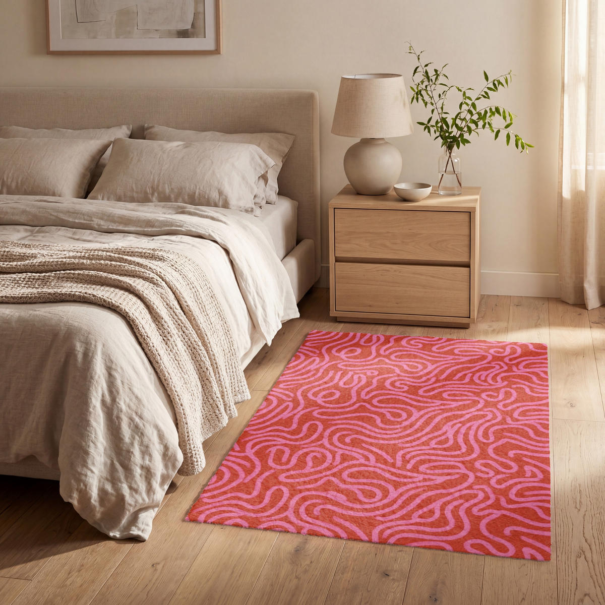 KOBERCE - Ružová - 80x120 cm - červená, textil/plast (80/0.4cm) - OnlyWow