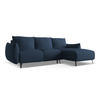 ECKSOFA mit Schlaffunktion Chenille Stoff Blau - Blau/Schwarz, Textil/Metall (242/162cm) - Makamii