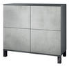 KOMMODE Rova Beton Oxid Optik - Hellgrau, Holzwerkstoff (92.5/84.5/35cm) - Vladon