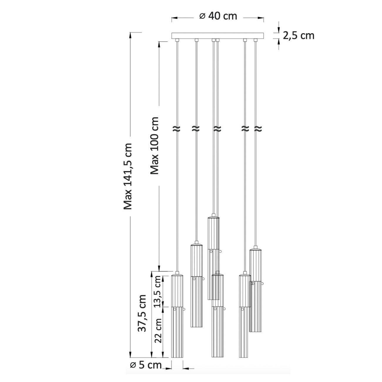HÄNGELEUCHTE Poggio, Transparent und goldfarben, 37.5cm - Transparent, Glas (37/40/37.5cm) - KOSILUM