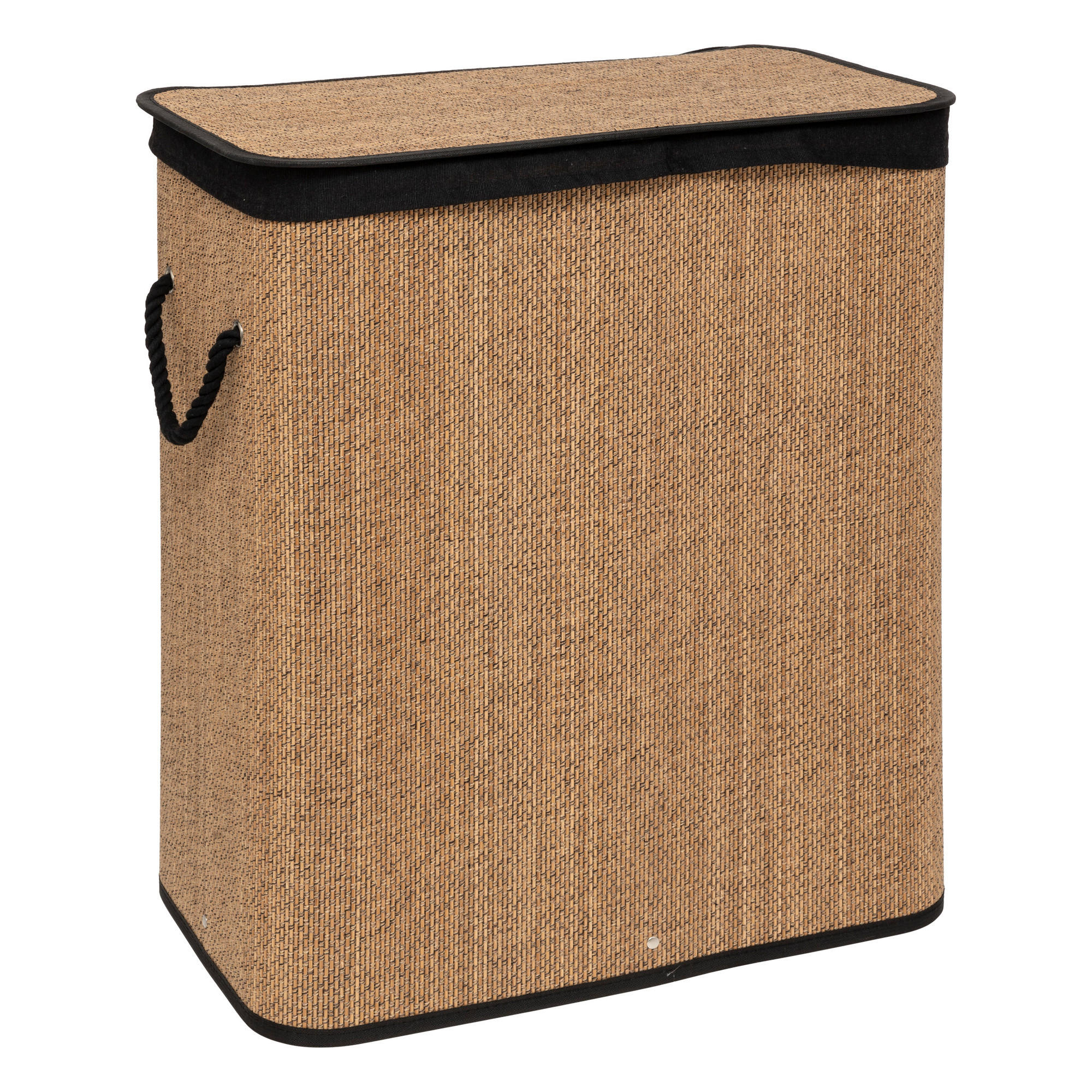 WÄSCHEKORB Luxe 100 l 52/32/63 cm - Schwarz, Naturmaterialien (32/63/52cm) - 5five Simply Smart