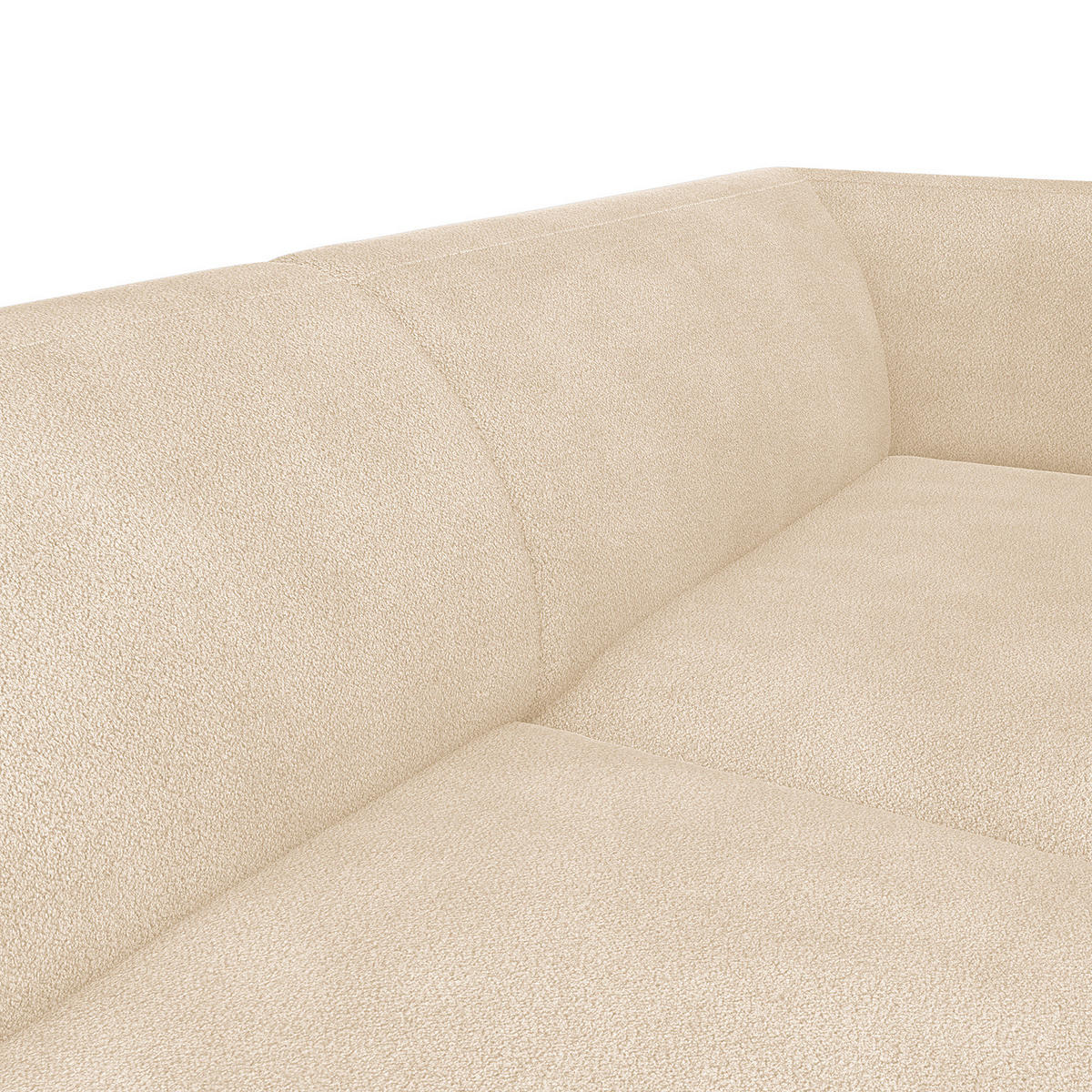 2,5-SITZER ECKSOFA mit Longchair - Beige/Schwarz, Textil/Metall (271/148cm) - home24