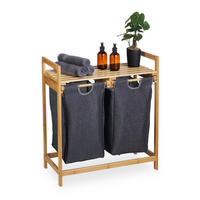 WÄSCHEKORB - Multicolor, Holz/Textil (64/73/33cm) - Relaxdays
